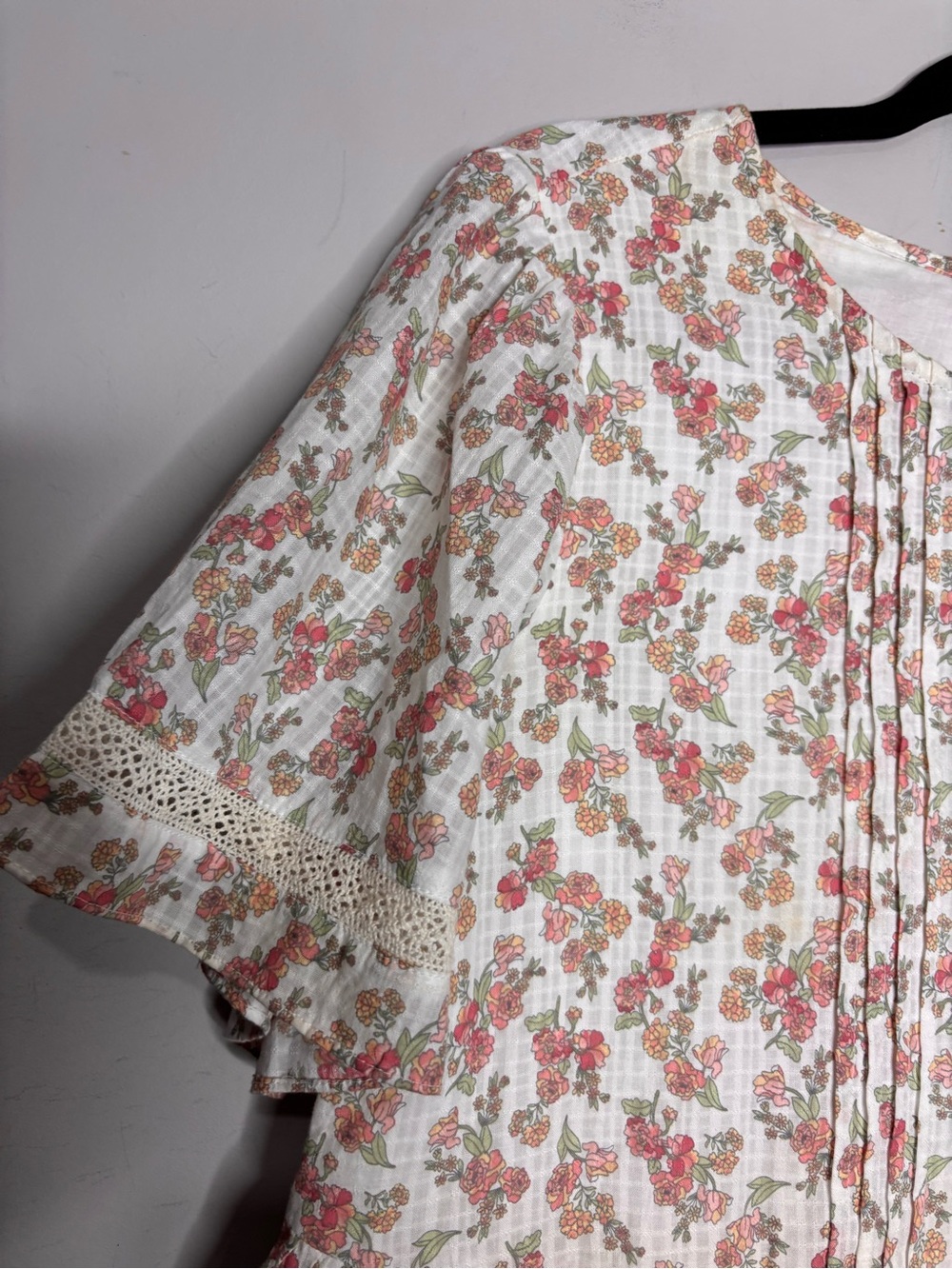 Jillian Harris Blushing Flower Tiered short Babydoll Cotton Dress, size S - Picture 6 of 16